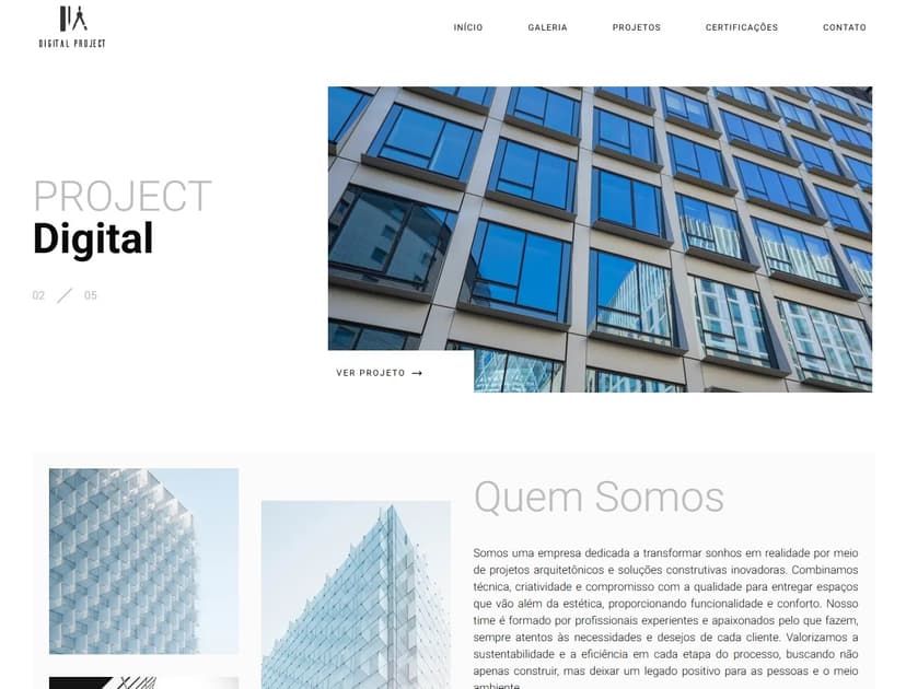Website comercial para Arquitetos
